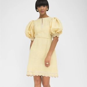 Fanmmon Yellow Linen Dress. Size Small